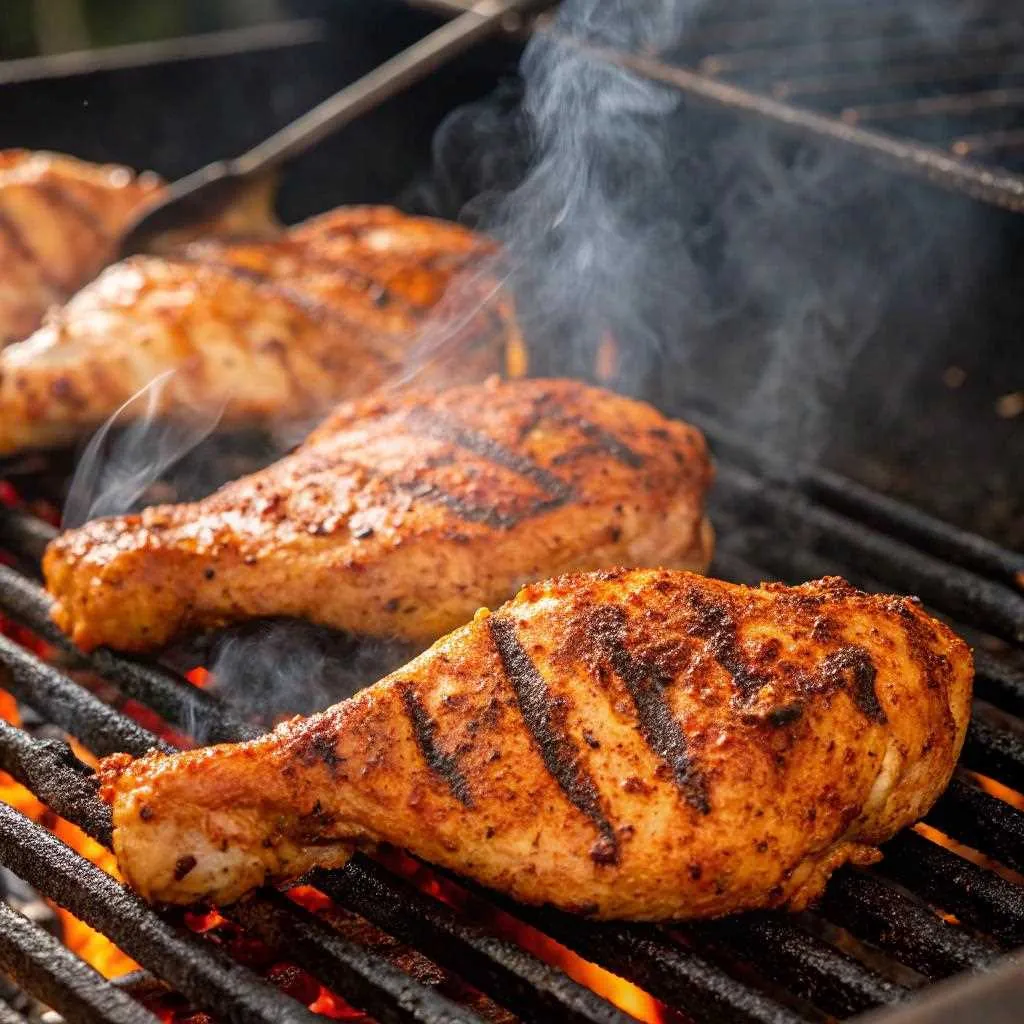 Garlic-seasoned chicken cooking in a skillet for wraps